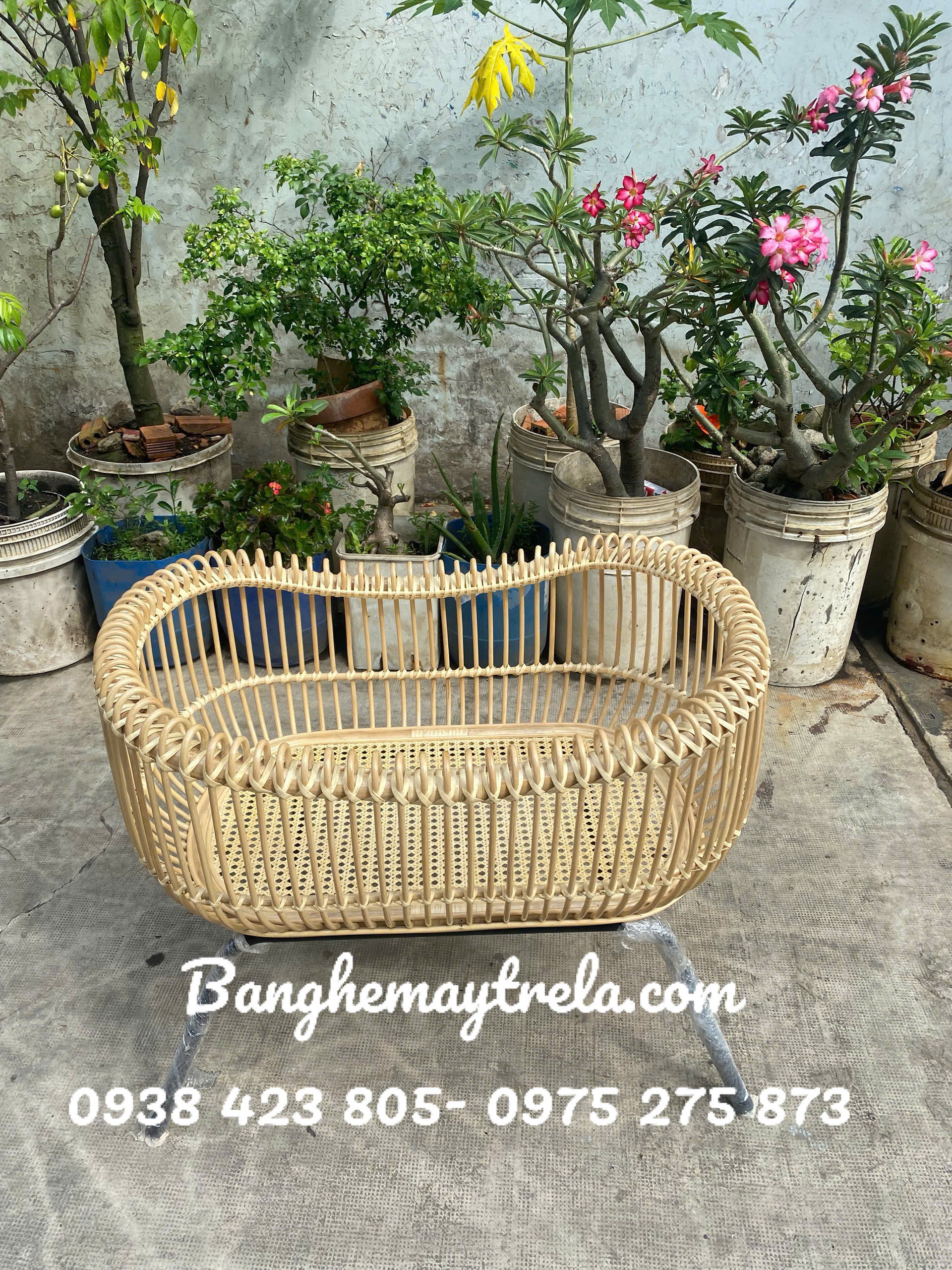 Nôi mây tự nhiên cho bé